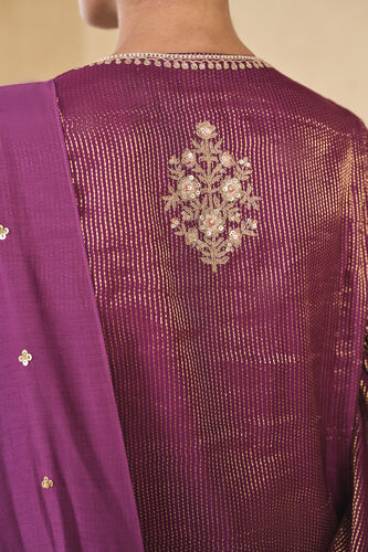 Ranjika Handwoven Maheshwari Suit Set - Purple, Purple, image 5
